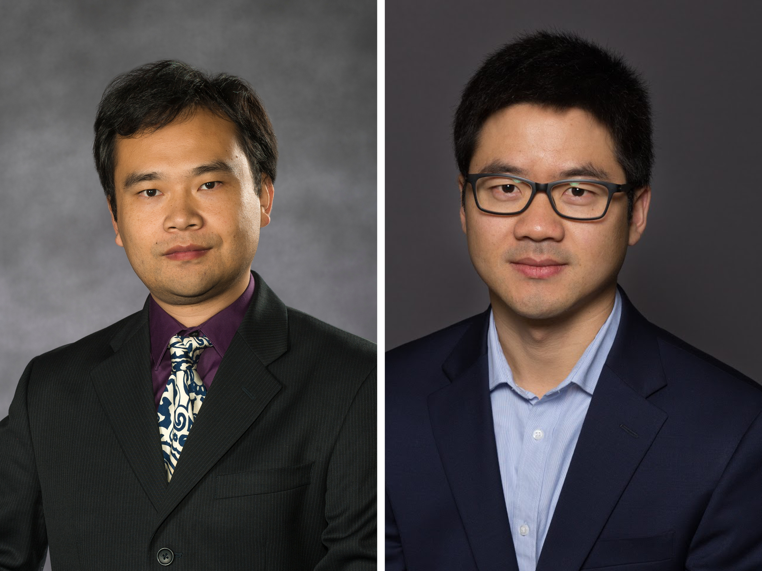 Headshots of researchers Yue Sun and Guizhi Zhu
