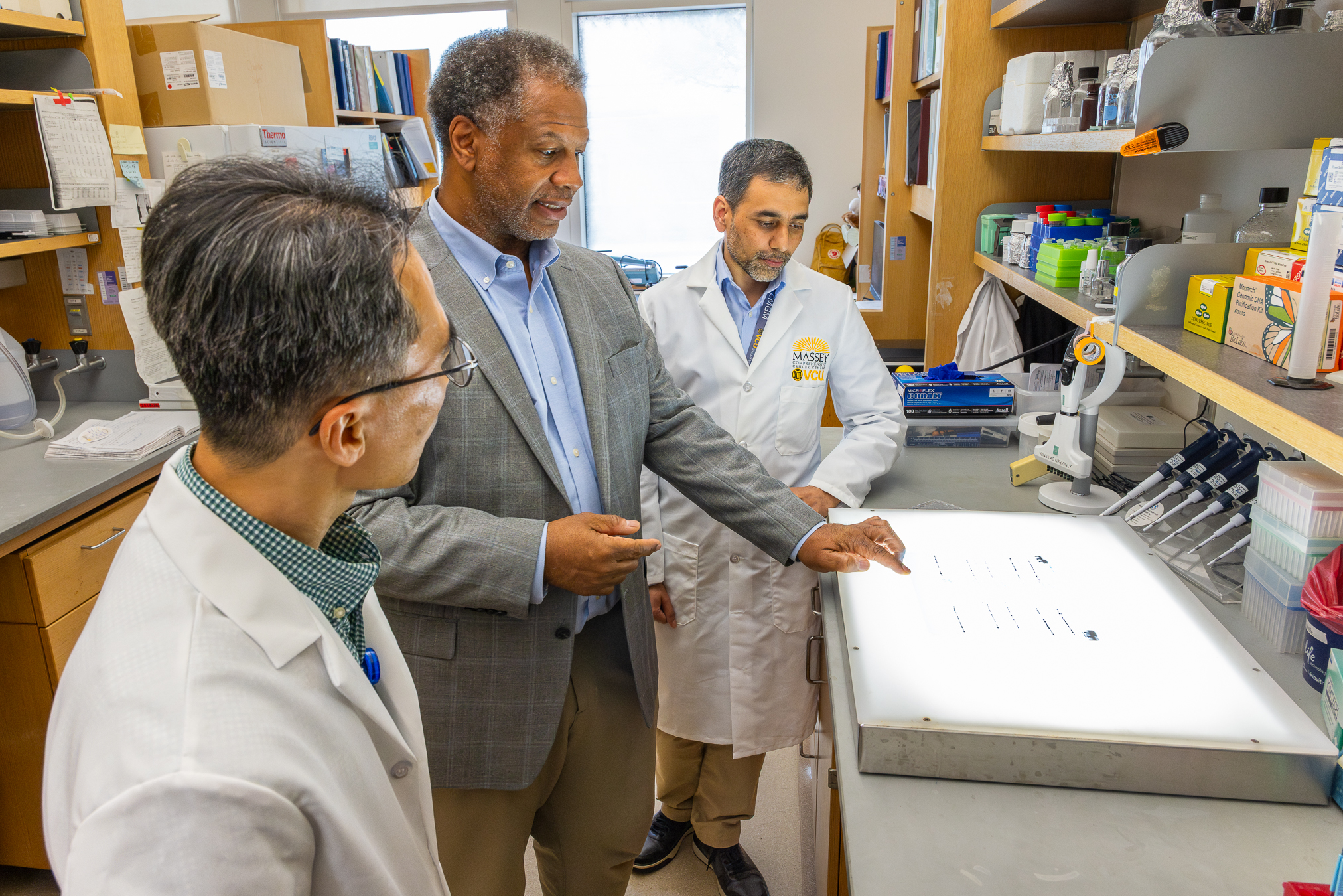 Dr. Robert Winn pictured with Hyeong-Min Lee, PhD, Assistant Professor and Parash Parajuli, PhD, Assistant Professor