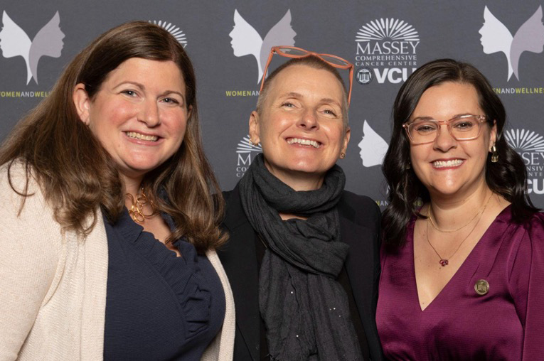 Jill Thalhimer Campbell, Elizabeth Gilbert and Tara Daudani at the 2024 Women and Wellness luncheon on Feb. 6, 2024.
