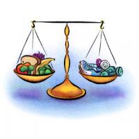 Scales of exercise and balanced diet