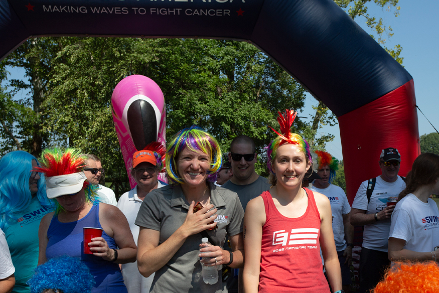Participants in the 2022 Swim Across America Richmond event donned crazy wigs