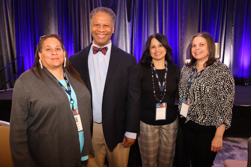 Chickahominy citizens (left to right) Susann Brown, Holly Smith and Lindsey Johnson traveled to Philadelphia to offer support to the Massey team, including Robert A. Winn, M.D.