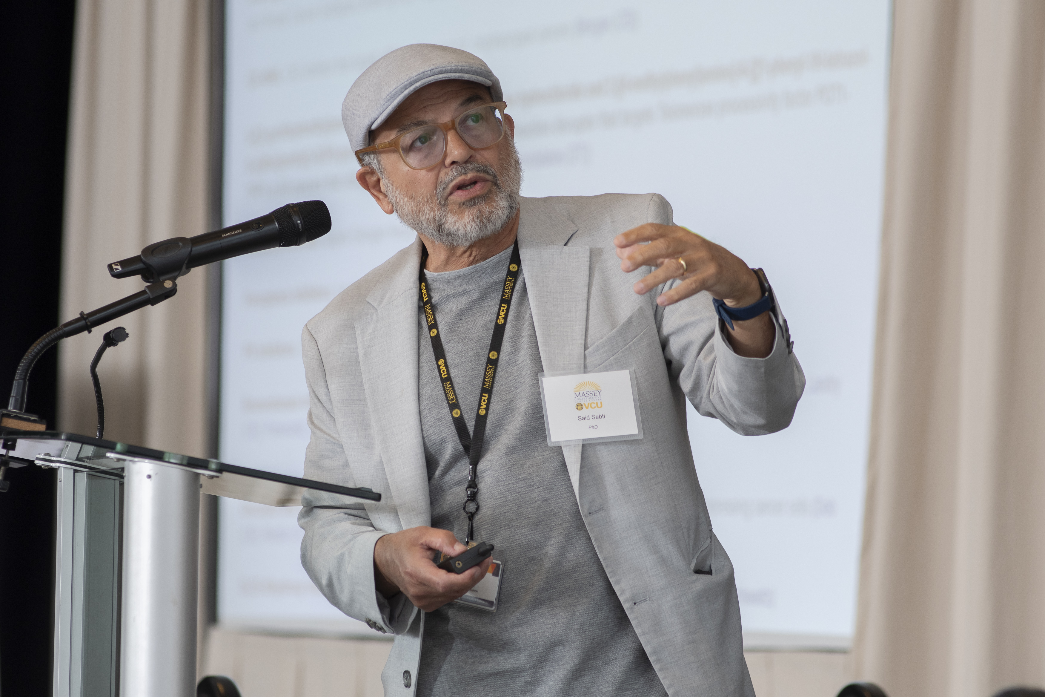 Dr. Said Sebti, Ph.D. speaking at Massey Developmental Therapeutics Retreat