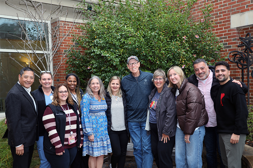 Jeff Lanham pictured with group of loved ones