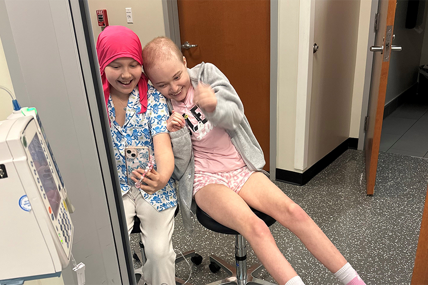 Makayla Hall and Peyton Arthur during treatment