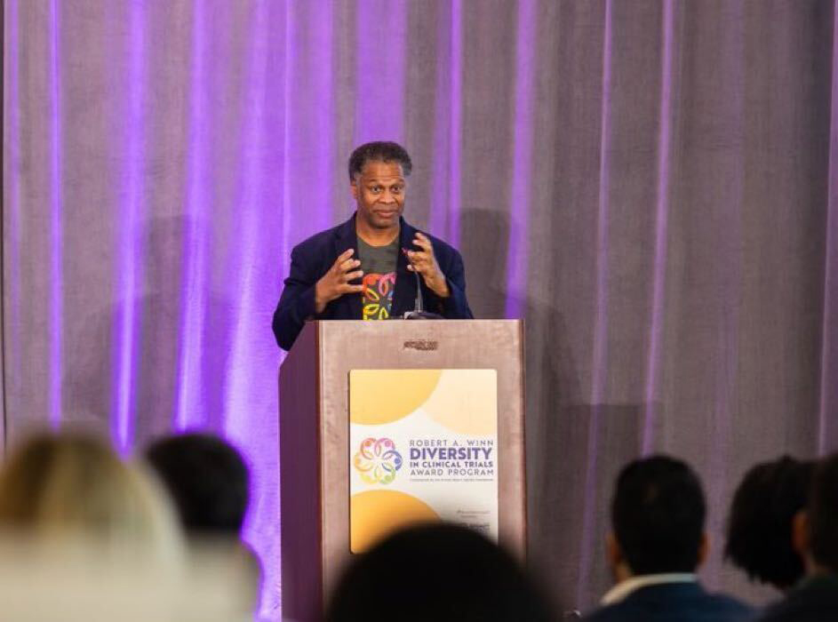 Robert A. Winn, speaking at the 2023 Winn Career Development Award (Winn CDA) Annual Convening of the Robert A. Winn Diversity in Clinical Trials Award Program (Winn Awards)