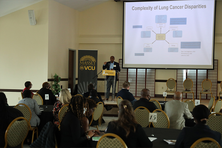 Patrick Nana-Sinkam, M.D., speaking about the importance of increased lung cancer screening.